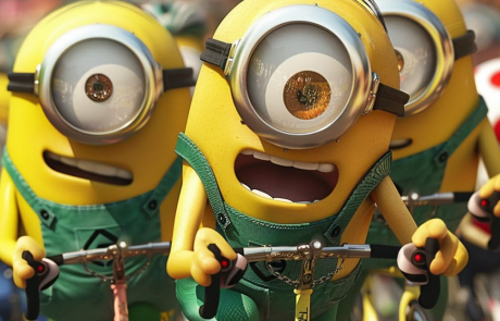 Minions en bicicleta